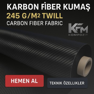 CARBON FIBER FABRIC 245Gr/m² Plain CARBON FIBER FABRIC 245Gr/m² Plain