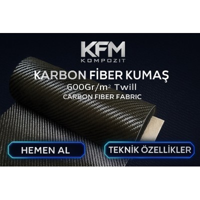 CARBONFİBER FABRIC 600 Gr/M² Twill CARBONFİBER FABRIC 600 Gr/M² Twill