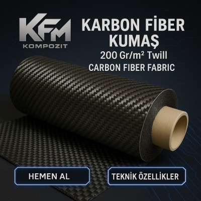 KARBON FİBER KUMAŞ 200Gr/m² Twill KARBON FİBER KUMAŞ 200Gr/m² Twill