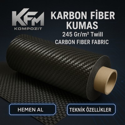 KARBON FİBER KUMAŞ 245Gr/m² TWILL KARBON FİBER KUMAŞ 245Gr/m² TWILL