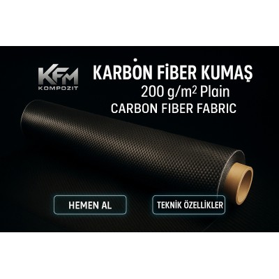 CARBON FIBER FABRIC 200Gr/m² Plain CARBON FIBER FABRIC 200Gr/m² Plain