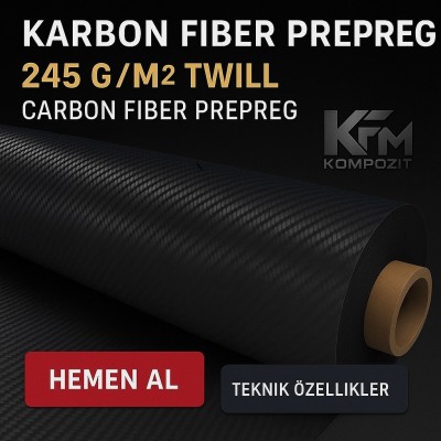 KARBON FİBER PREPREG 245Gr/m² Twill KARBON FİBER PREPREG 245Gr/m² Twill